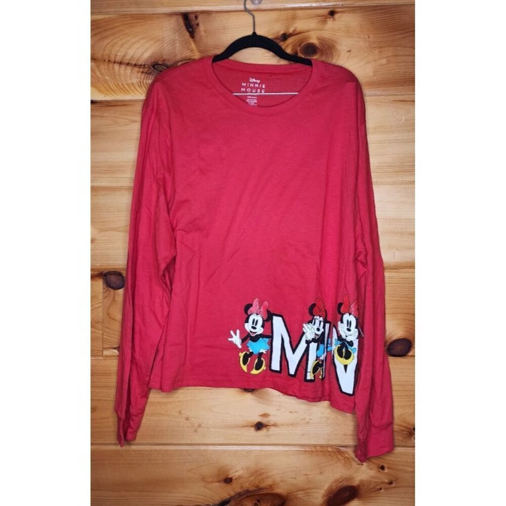 Minnie Mouse Long Sleeve Plus Size XXXL Long Sleeve T-shirt Red